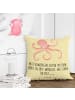 Mr. & Mrs. Panda Couch Kissen Tintenfisch mit Spruch in Gelb Pastell