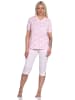 NORMANN Kurzarm Schlafanzug Caprihose Herz - 78863 in rosa