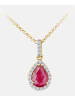 Diamant L'éternel Halskette mit Anhänger aus 750 Gelbgold mit Diamant mit Rubin