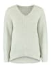 Hailys Weicher Grobstrick Pullover mit V-Streifen Design Sweater Pi44pa in Grau