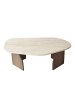 CALICOSY Couchtisch ROCK in Walnuss - (W)100  x (H)35  x (L)60 cm