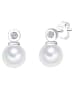 Lulu & Jane Ohrstecker Sterling Silber Süßwasser-Zuchtperle weiß Zirkonia weiß in weiß