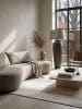 KADIMA DESIGN Kurzflorteppich Geometrisch Antirutsch pflegeleicht Wohnzimmer Flur in Creme