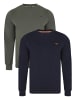 Threadbare Fleecepullover THB Fleece Crew Satsuma 2PK in Navy/ Khaki