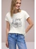 Street One 'Kurzarm Shirt mit floralem Artwork' Weiß