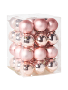 Beliani 36er-Set Weihnachtsbaumkugeln BYGDIN in Rosa/Gold
