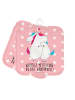 Mr. & Mrs. Panda 2er Set Topflappen  Einhorn Mitteilung mit Spruch in Rot Pastell