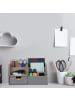relaxdays Schreibtisch-Organizer "Leinenoptik" in Grau