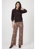 monari Strickpullover mit Plüsch in black coffee