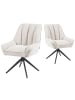 DUBI Möbel 2er-Set: Drehstuhl Mika-Zoe in Creme - (B)60 x (H)88 x  (T)68 cm