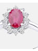 Diamant L'éternel Cluster-Ring aus 750 Weißgold mit Diamant mit Rubin