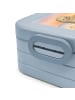 Mr. & Mrs. Panda Bento Box Robbe Pommes Design mit Spruch in Blau Pastell