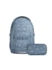 Coocazoo Schulrucksack-Set PORTER "Bloomy Daisy" 2-tlg. in Blau