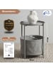 Coemo Beistelltisch Nina mit Canvas Korb - Metallgestell in Grau