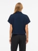 Vila VISIFFI COLLAR S/S ZIPPER TOP/PB in Navy Blazer