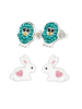 schmuck23 Ohrstecker Set Hase und Eule 925 Silber