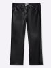 sheego Lederimitathose in schwarz