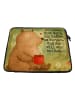 Mr. & Mrs. Panda Laptop Tasche Bär Morgenkaffee Design mit Spruch in Weiß