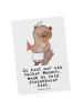 Mr. & Mrs. Panda Postkarte Pizzabäcker Herz mit Spruch in Weiß