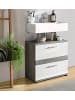 Inn.Furn Waschbeckenunterschrank weiß Hochglanz, grau 60 cm, mit Schubkästen