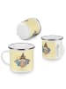 Mr. & Mrs. Panda Emaille Tasse Fledermaus Zauberer ohne Spruch in Gelb Pastell