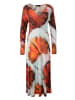Aniston SELECTED Midikleid in rot-silber-anthra-rosa