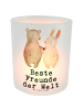Mr. & Mrs. Panda Teelichtbehälter Hase Beste Freunde der Welt mi... in Transparent