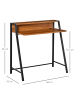 HOMCOM Schreibtisch-84L x 45B x 85H cm-Walnuss+Schwarz