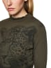 MARC CAIN Shirt aus Baumwoll-Ripp mit Leo in Grün