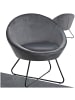 tectake Cocktailsessel Centera, 83 x 73 x 82 cm, Samtoptik anthrazit