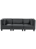 Beliani 3-tlg 3-Sitzer Sofa UNSTAD in Schwarz