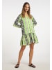 IZIA Damen Kleid Mit Reptilprint in Grün Mehrfarbig