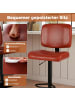 COSTWAY Barhocker 2er Set drehbar in Rot
