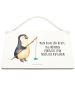 Mr. & Mrs. Panda Holzschild Pinguin Angler mit Spruch in Transparent