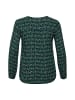 KAFFE curve Langarm-Bluse KCkerry in Green Flower and Leaf Print