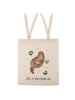 Mr. & Mrs. Panda Baumwolltasche Otter Seerose mit Spruch in Creme
