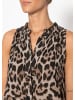 SASSYCLASSY Ärmelloses Musselin Kleid mit Volants und floralem Print in Grau
