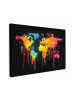 MuchoWow Leinwand bilder Graffiti-Weltkarte