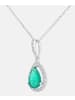 Diamant L'éternel Halskette mit Anhänger aus 375 Weißgold mit Diamant mit Smaragd