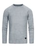 Rusty Neal Schwerer Biker Grobstrick Rundhals-Pullover in Grau