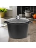 Cheffinger Tiefer Kochtopf mit Glasdeckel & Silikongriffe, ø32 cm - 15 L - in Schwarz