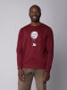 wat? Apparel Sweatshirt Funny Spaceman in Weinrot