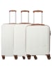 travelite Bali - 4-Rollen Trolley Set 3tlg. in weiß/cognac