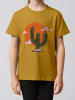 wat? Apparel T-Shirt Kaktus im Sonnenuntergang in Ocker