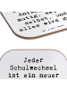 Mr. & Mrs. Panda Untersetzer Spruch Einen Schulwechsel bewältige... in Weiß