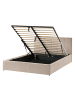 Beliani Doppelbett DREUX in Beige/Schwarz - (W) 151 x (H) 90 x (L) 214 cm
