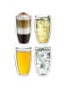 Creano 4er Set Doppelwandgläser s-hoch, 250ml Glas