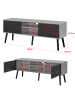 en.casa Fernsehtisch Eskilstuna in Grau Schwarz (L)120cm (B)29.5cm (H)46.5cm