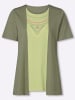 Sieh an! 2-in-1-Shirt in khaki-pistazie