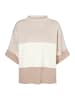 More & More weiter Halbarm-Pullover, Colorblock in beige/offwhite